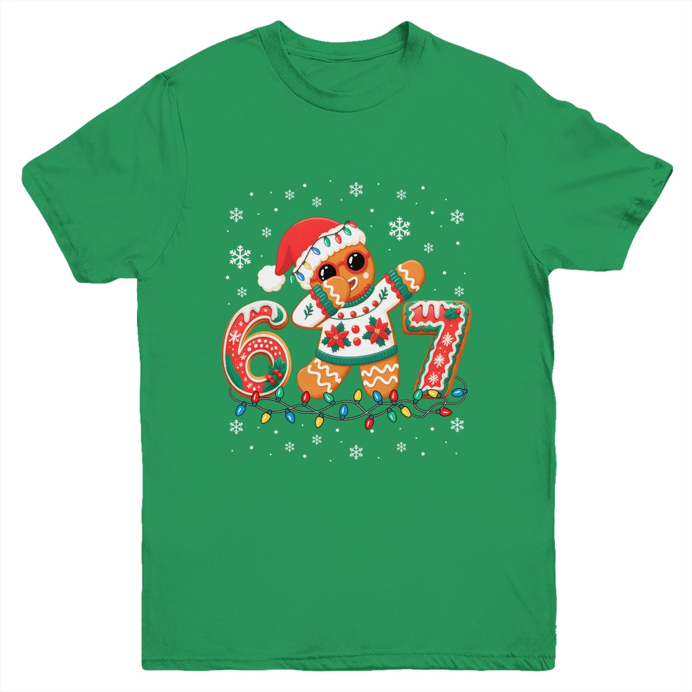 Funny Gingerbread Six Seven 67 Dabbing Christmas Boys Kids Youth Shirt | siriusteestore