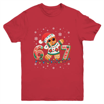 Funny Gingerbread Six Seven 67 Dabbing Christmas Boys Kids Youth Shirt | siriusteestore