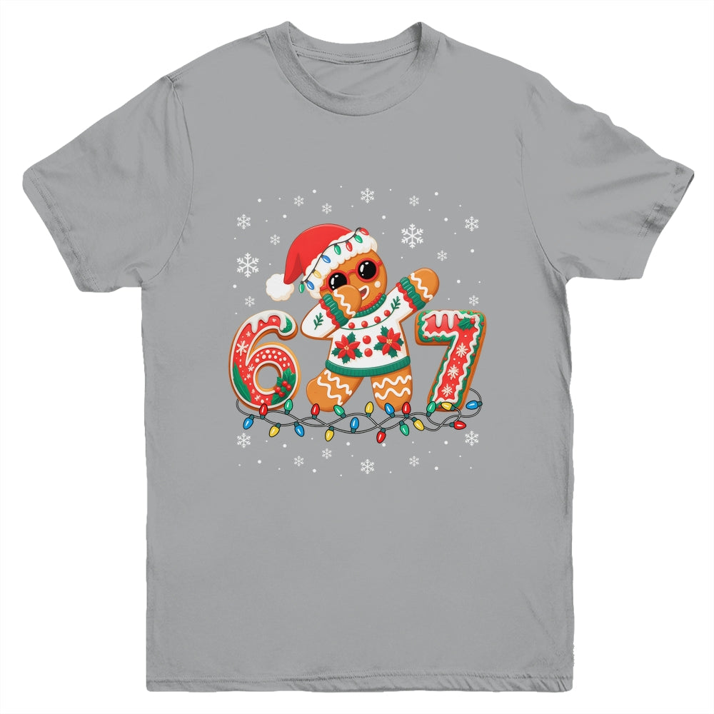 Funny Gingerbread Six Seven 67 Dabbing Christmas Boys Kids Youth Shirt | siriusteestore