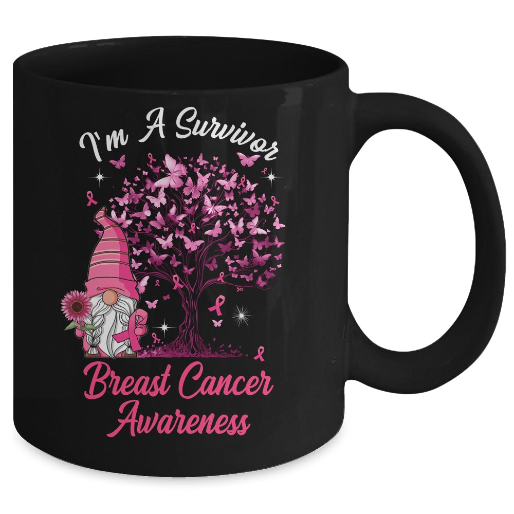 Funny Gnomes I'm A Survivor Breast Cancer Awareness Mug | siriusteestore