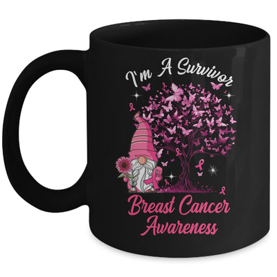 Funny Gnomes I'm A Survivor Breast Cancer Awareness Mug | siriusteestore