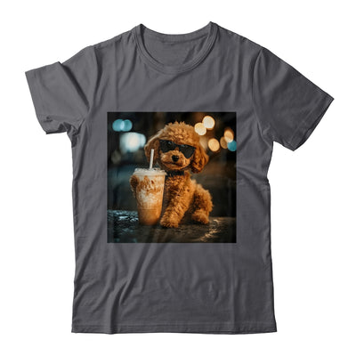 Funny Goldendoodle Drinking Iced Coffee Dog Meme Lover Humor Shirt & Tank Top | siriusteestore