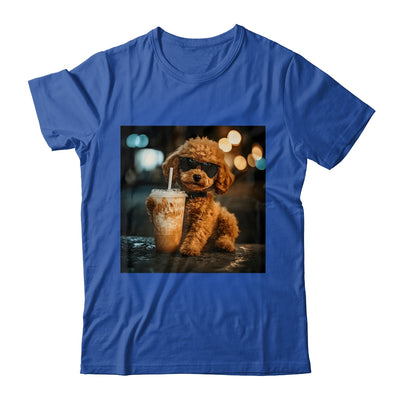 Funny Goldendoodle Drinking Iced Coffee Dog Meme Lover Humor Shirt & Tank Top | siriusteestore