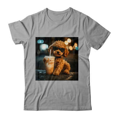 Funny Goldendoodle Drinking Iced Coffee Dog Meme Lover Humor Shirt & Tank Top | siriusteestore