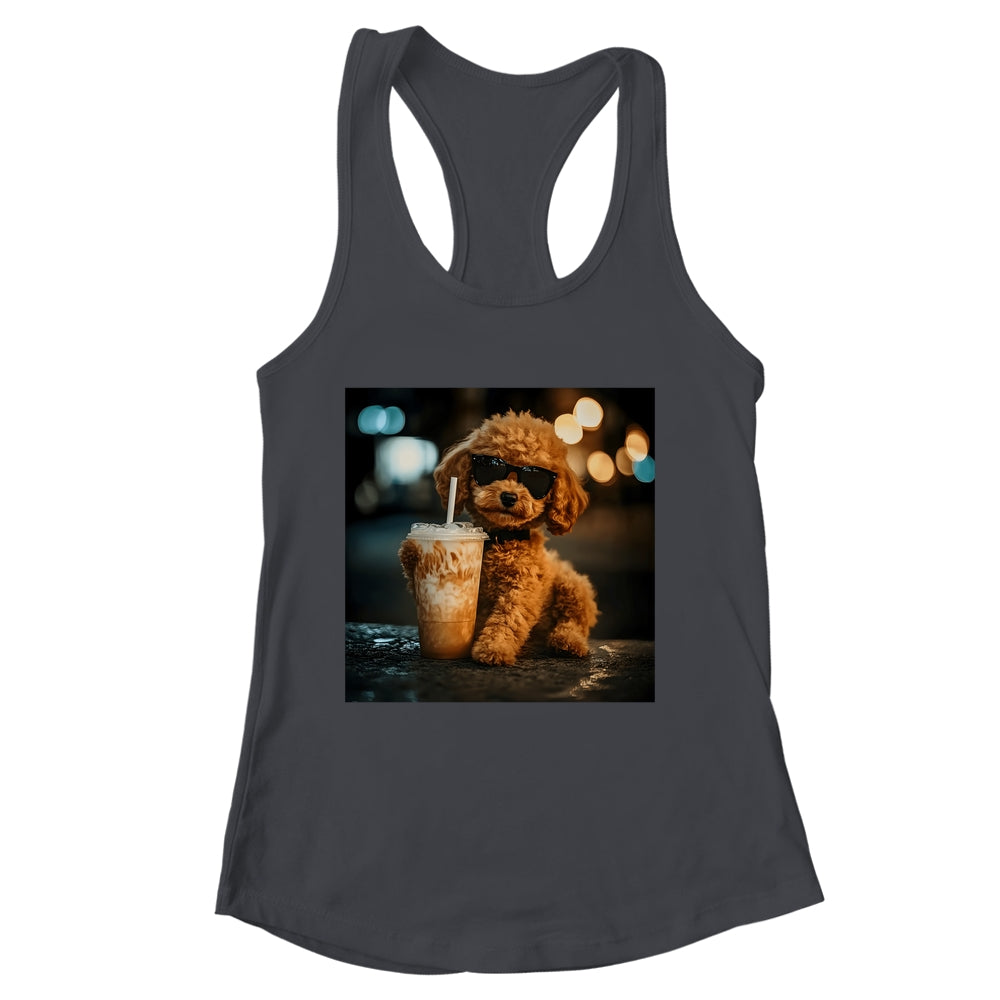 Funny Goldendoodle Drinking Iced Coffee Dog Meme Lover Humor Shirt & Tank Top | siriusteestore