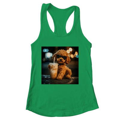 Funny Goldendoodle Drinking Iced Coffee Dog Meme Lover Humor Shirt & Tank Top | siriusteestore