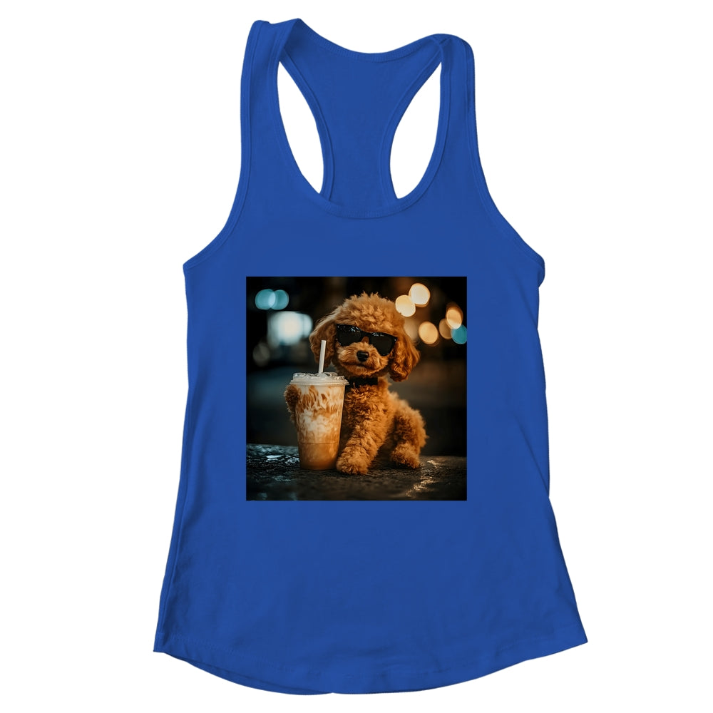 Funny Goldendoodle Drinking Iced Coffee Dog Meme Lover Humor Shirt & Tank Top | siriusteestore