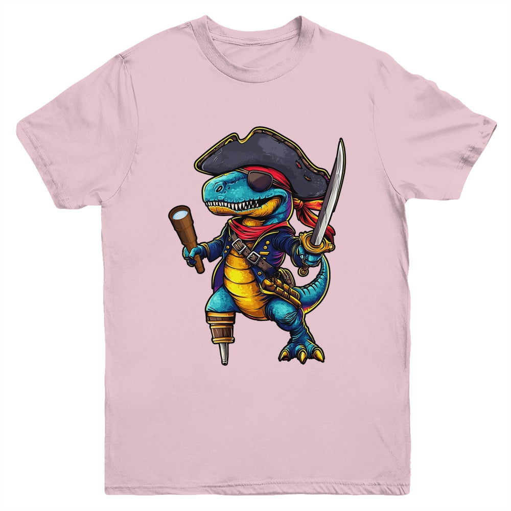 Funny Halloween Boys Kids Costume Dinosaur Trex Pirate Youth Shirt | siriusteestore