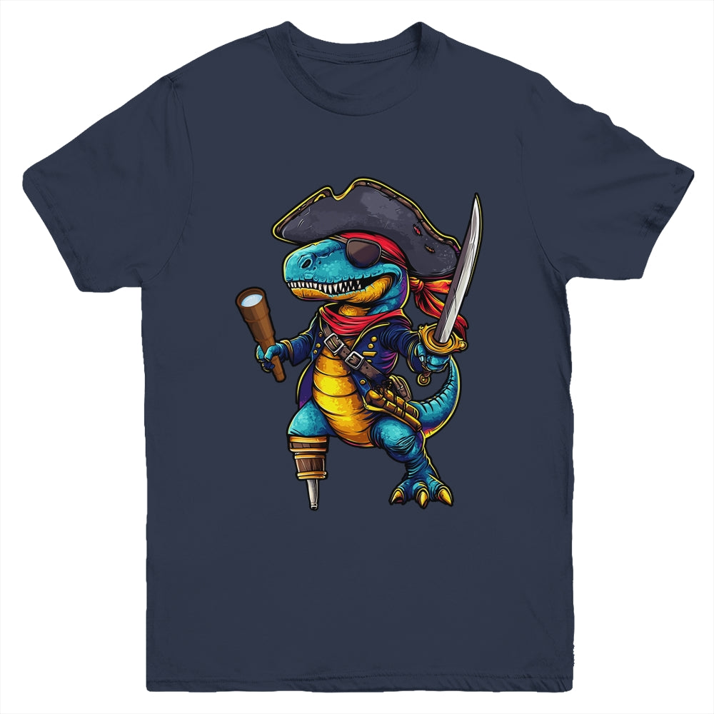 Funny Halloween Boys Kids Costume Dinosaur Trex Pirate Youth Shirt | siriusteestore