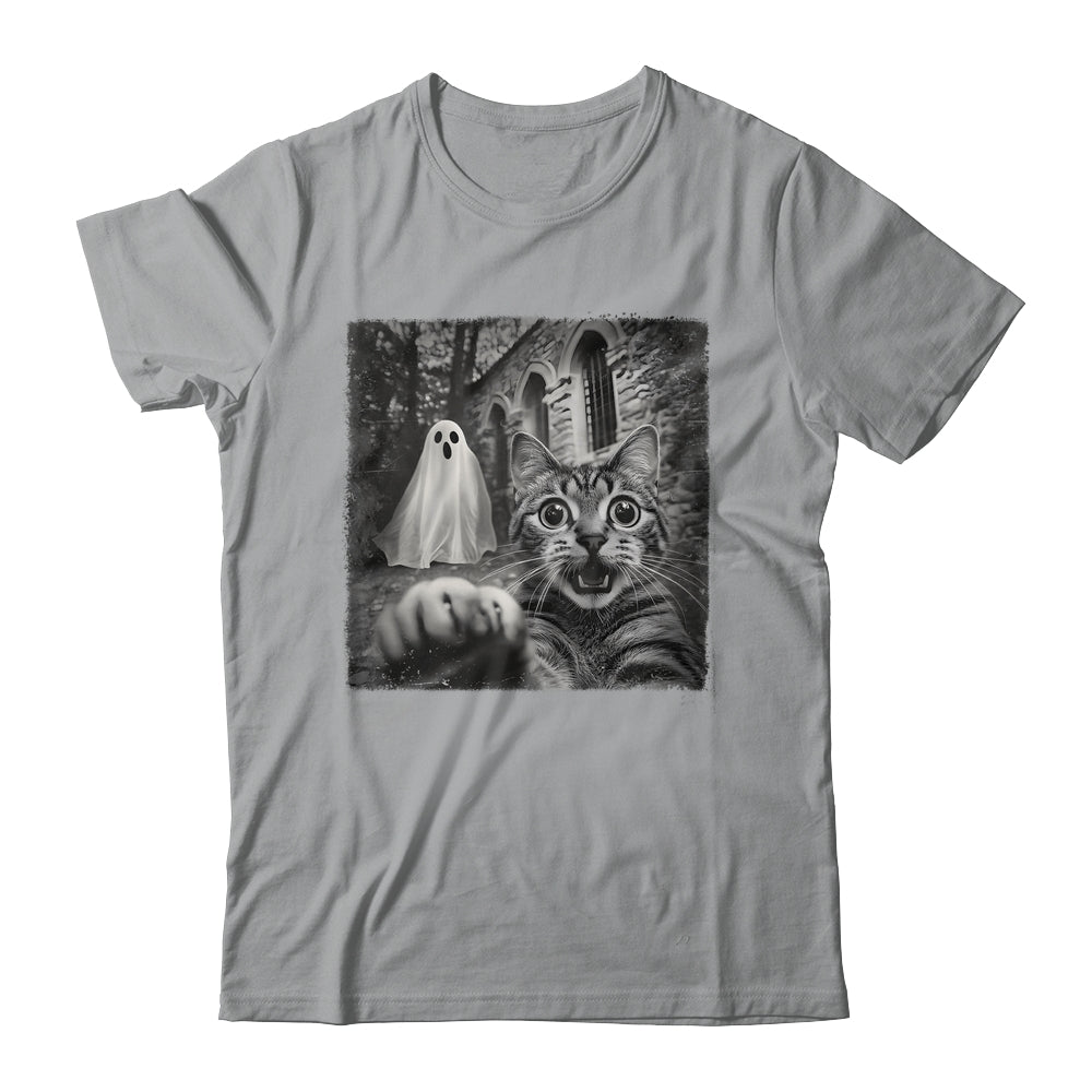 Funny Halloween Cat Selfie With Spooky Ghost Cat Lovers Shirt & Hoodie | siriusteestore