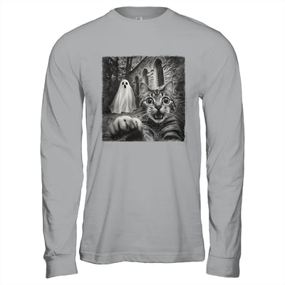 Funny Halloween Cat Selfie With Spooky Ghost Cat Lovers Shirt & Hoodie | siriusteestore