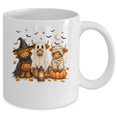 Funny Halloween Highland Cow Cute Pumpkin Spooky Season Mug | siriusteestore