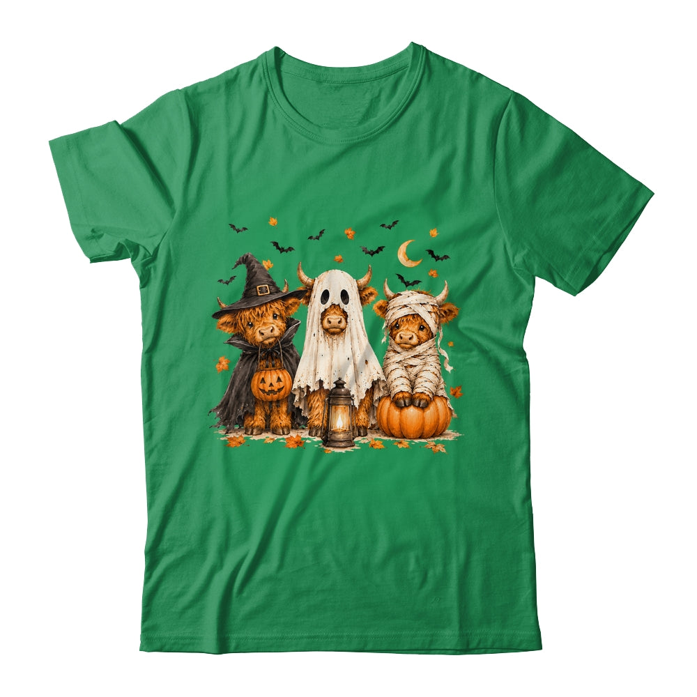 Funny Halloween Highland Cow Cute Pumpkin Spooky Season Shirt & Sweatshirt | siriusteestore
