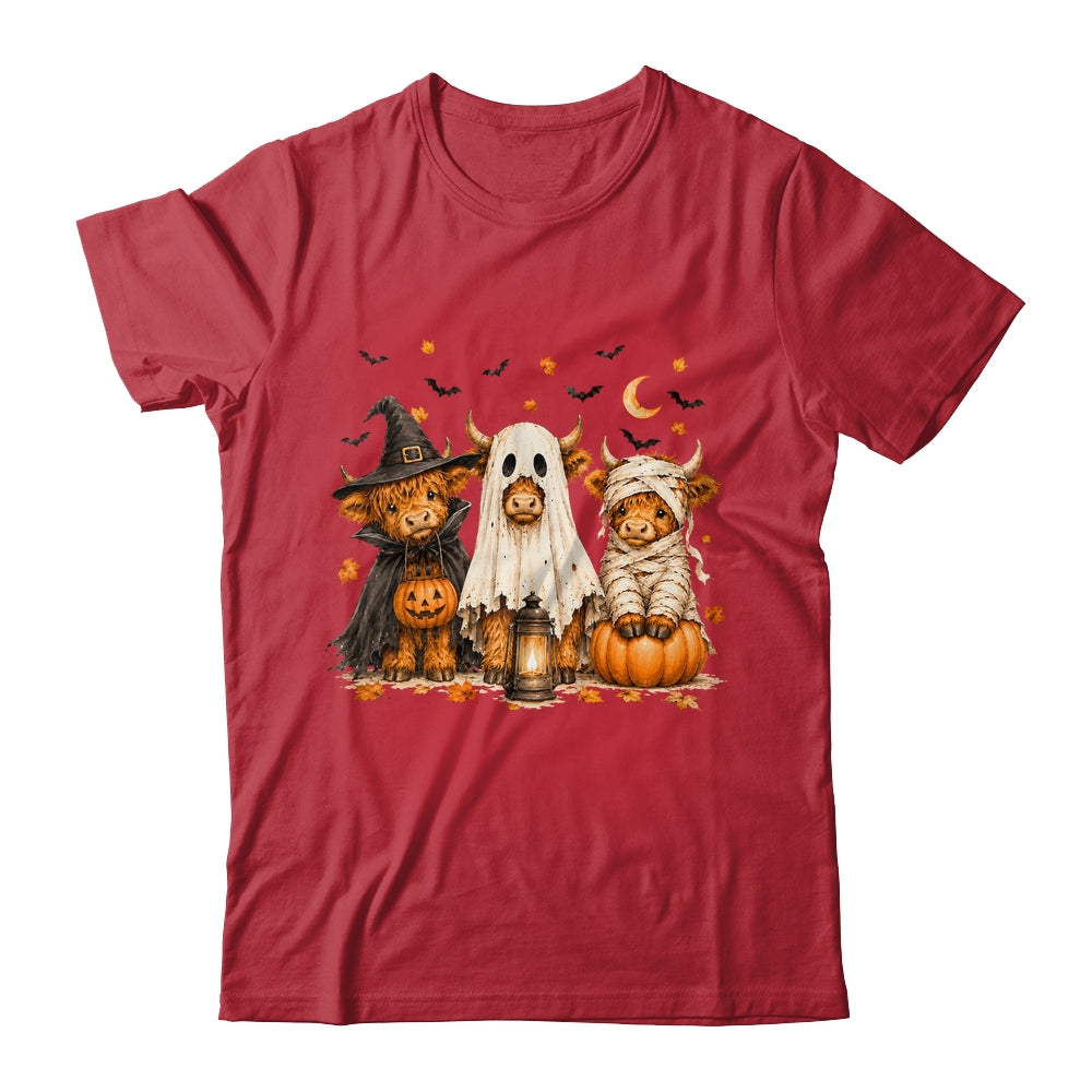 Funny Halloween Highland Cow Cute Pumpkin Spooky Season Shirt & Sweatshirt | siriusteestore