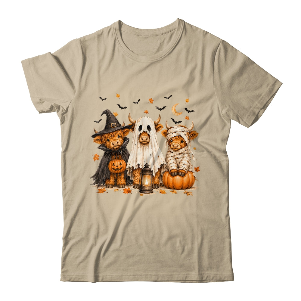 Funny Halloween Highland Cow Cute Pumpkin Spooky Season Shirt & Sweatshirt | siriusteestore