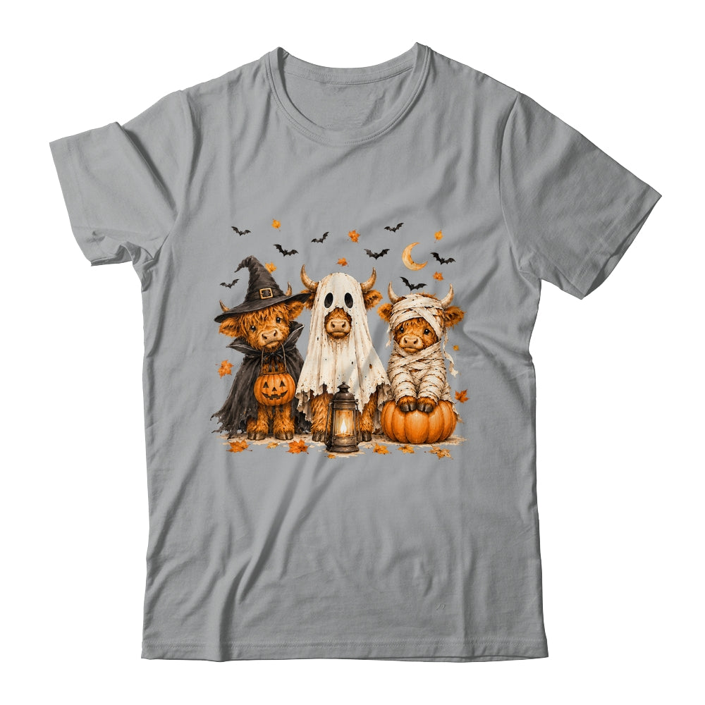 Funny Halloween Highland Cow Cute Pumpkin Spooky Season Shirt & Sweatshirt | siriusteestore