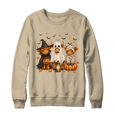 Funny Halloween Highland Cow Cute Pumpkin Spooky Season Shirt & Sweatshirt | siriusteestore