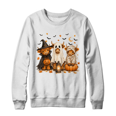 Funny Halloween Highland Cow Cute Pumpkin Spooky Season Shirt & Sweatshirt | siriusteestore