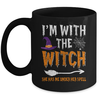 Funny Halloween Matching Couples Costume I'm With The Witch Mug | siriusteestore