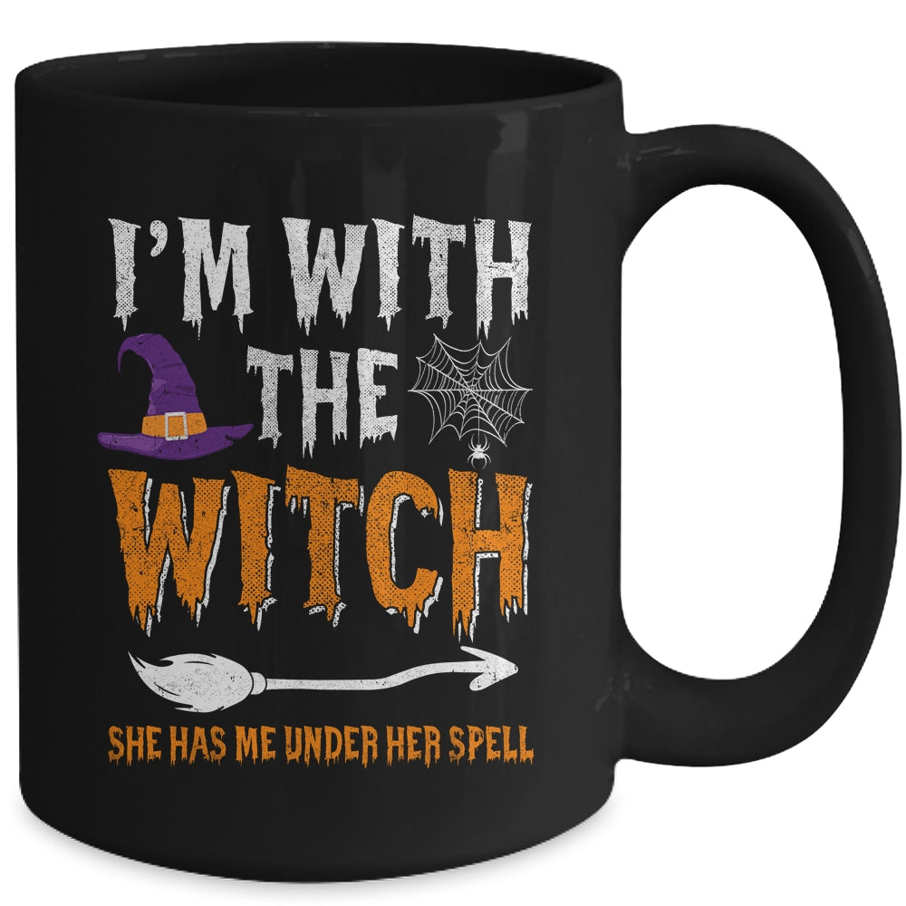 Funny Halloween Matching Couples Costume I'm With The Witch Mug | siriusteestore
