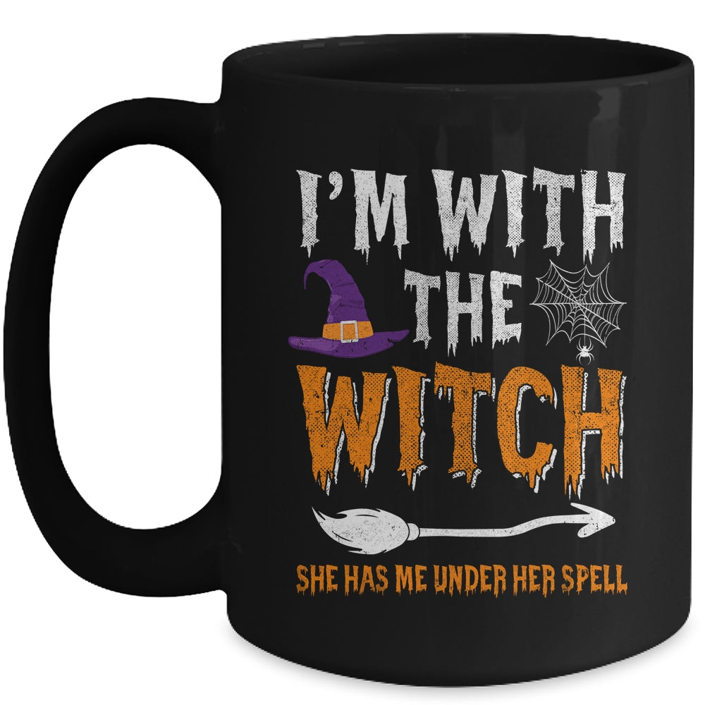 Funny Halloween Matching Couples Costume I'm With The Witch Mug | siriusteestore