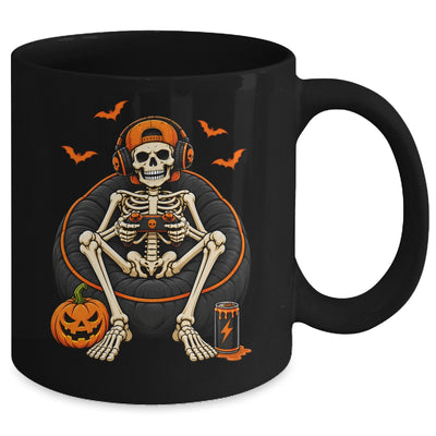 Funny Halloween Skeleton Gamer Video Gaming Mens Boys Kids Mug | siriusteestore