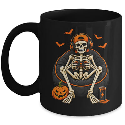 Funny Halloween Skeleton Gamer Video Gaming Mens Boys Kids Mug | siriusteestore