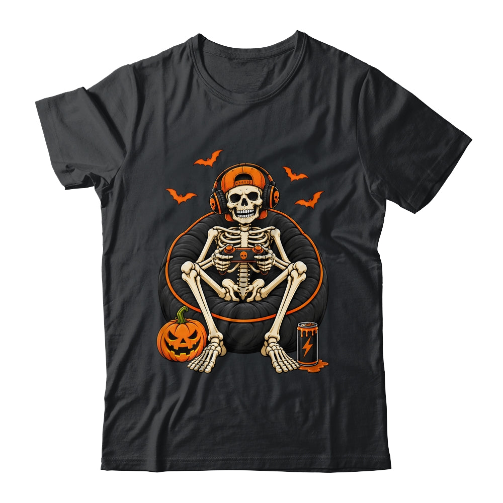 Funny Halloween Skeleton Gamer Video Gaming Mens Boys Kids Shirt & Hoodie | siriusteestore