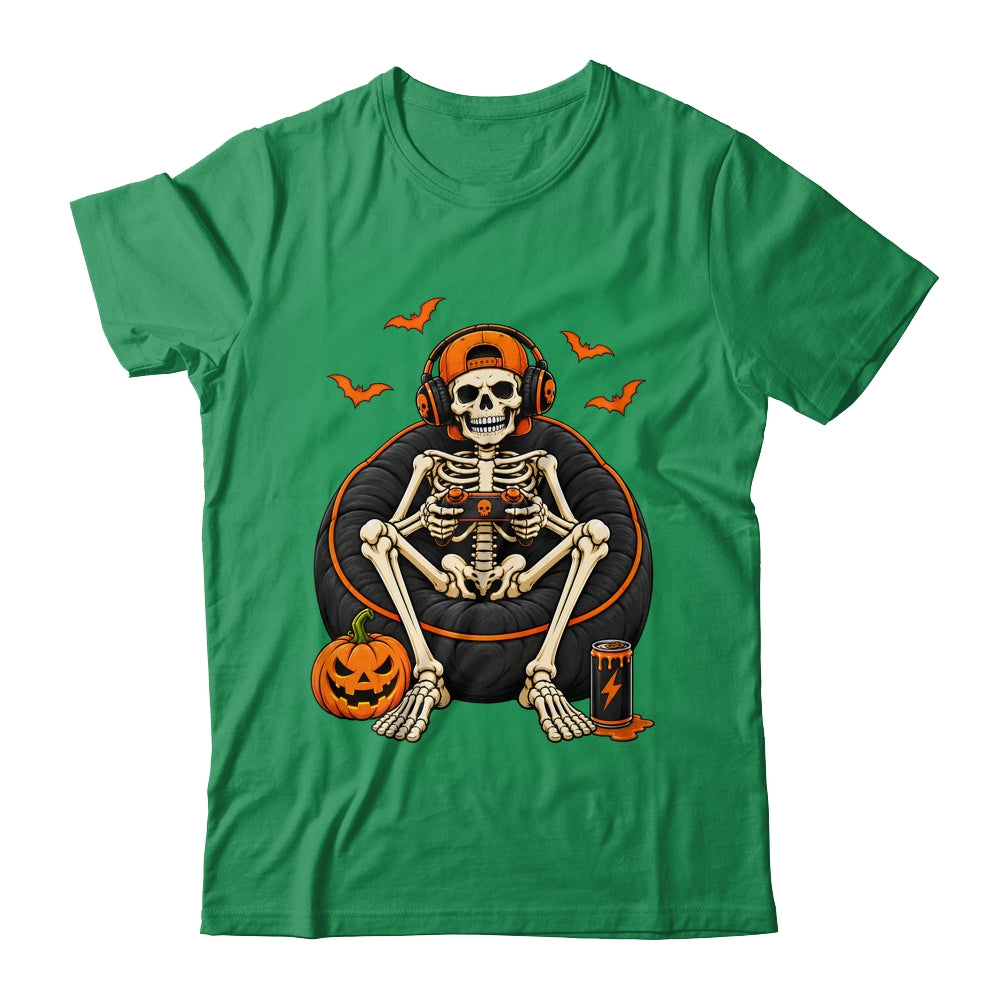 Funny Halloween Skeleton Gamer Video Gaming Mens Boys Kids Shirt & Hoodie | siriusteestore