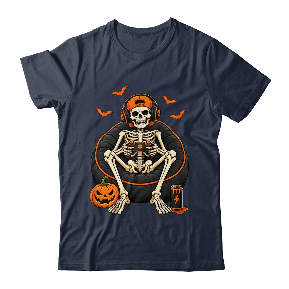 Funny Halloween Skeleton Gamer Video Gaming Mens Boys Kids Shirt & Hoodie | siriusteestore