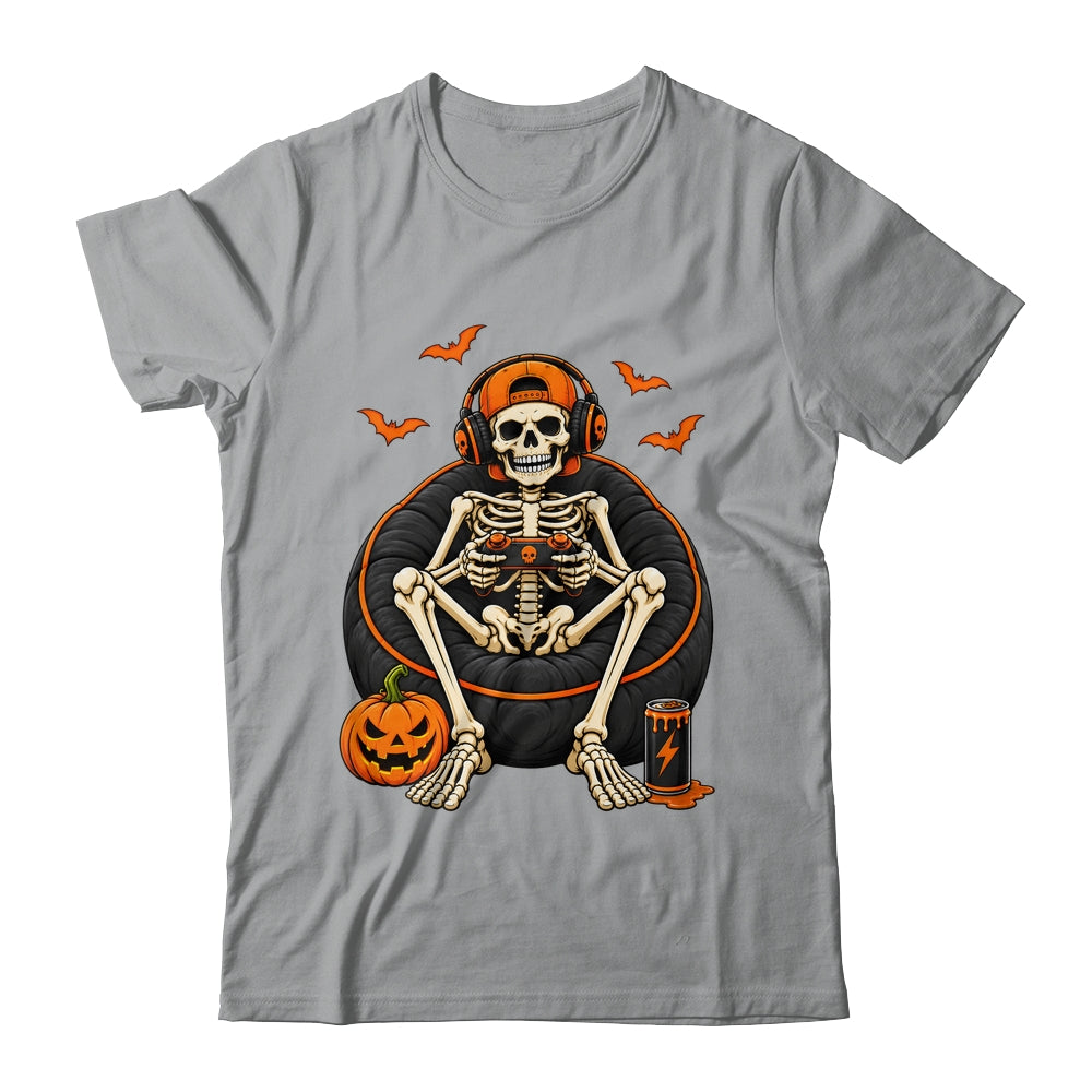 Funny Halloween Skeleton Gamer Video Gaming Mens Boys Kids Shirt & Hoodie | siriusteestore