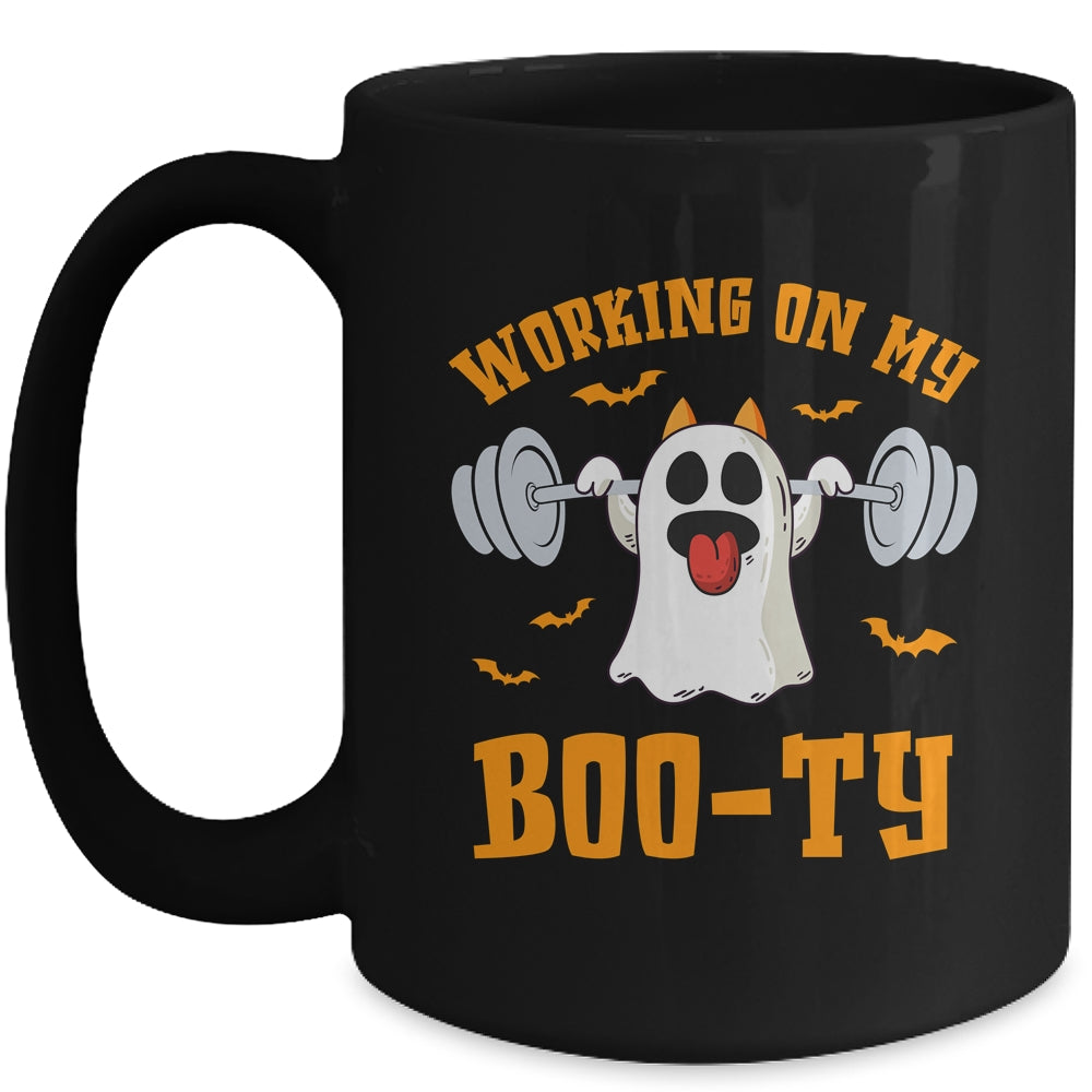 Funny Halloween Workout Gym Working On My Booty Men Women Mug | siriusteestore