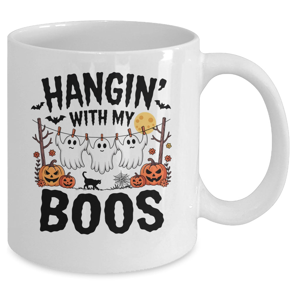 Funny Hangin' With My Boos Ghosts Halloween Pumpkin Bat Mug | siriusteestore