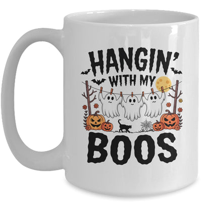 Funny Hangin' With My Boos Ghosts Halloween Pumpkin Bat Mug | siriusteestore