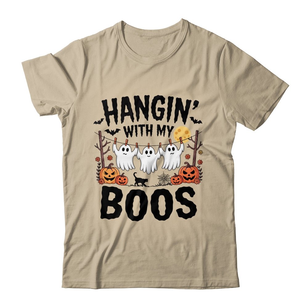 Funny Hangin' With My Boos Ghosts Halloween Pumpkin Bat Shirt & Sweatshirt | siriusteestore