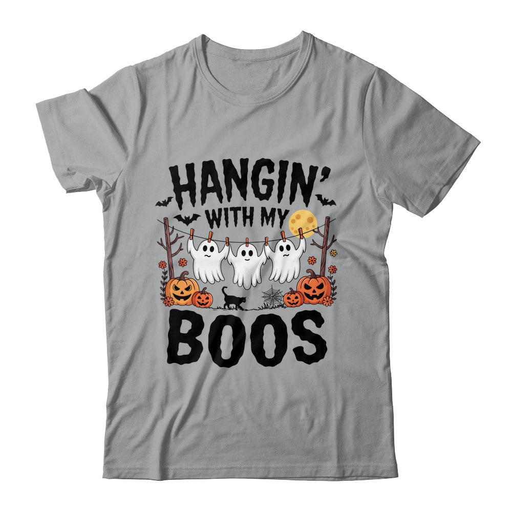 Funny Hangin' With My Boos Ghosts Halloween Pumpkin Bat Shirt & Sweatshirt | siriusteestore