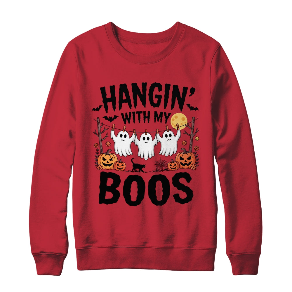 Funny Hangin' With My Boos Ghosts Halloween Pumpkin Bat Shirt & Sweatshirt | siriusteestore