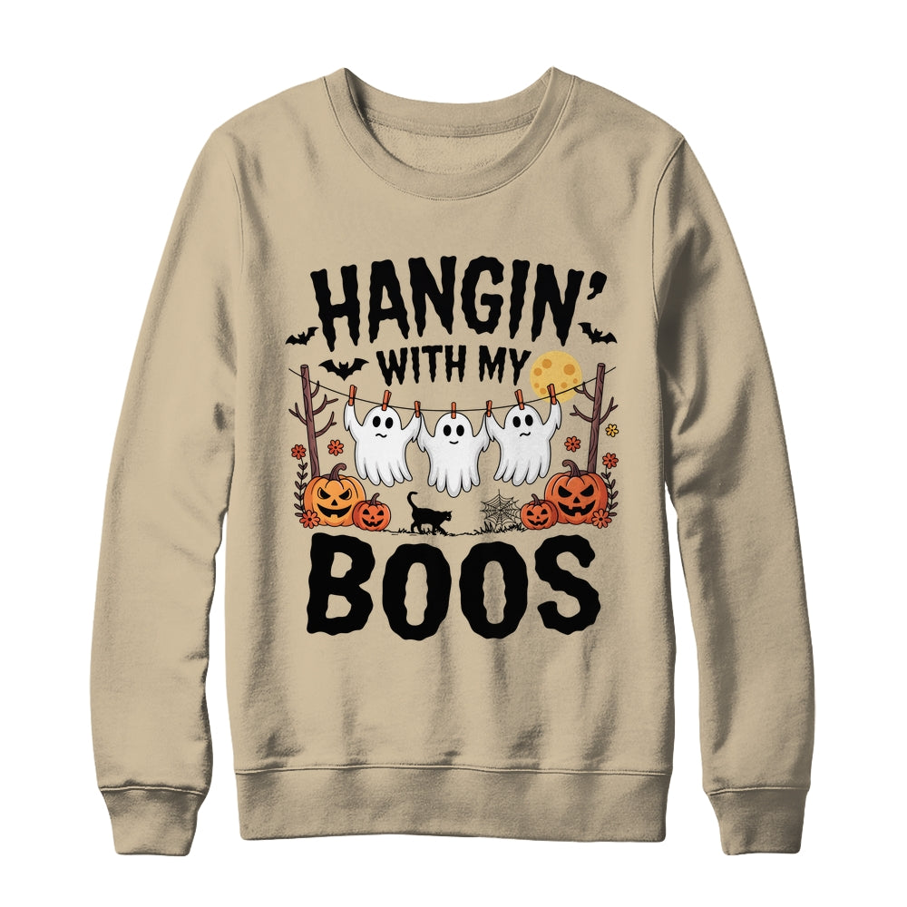 Funny Hangin' With My Boos Ghosts Halloween Pumpkin Bat Shirt & Sweatshirt | siriusteestore