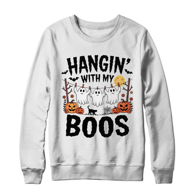 Funny Hangin' With My Boos Ghosts Halloween Pumpkin Bat Shirt & Sweatshirt | siriusteestore