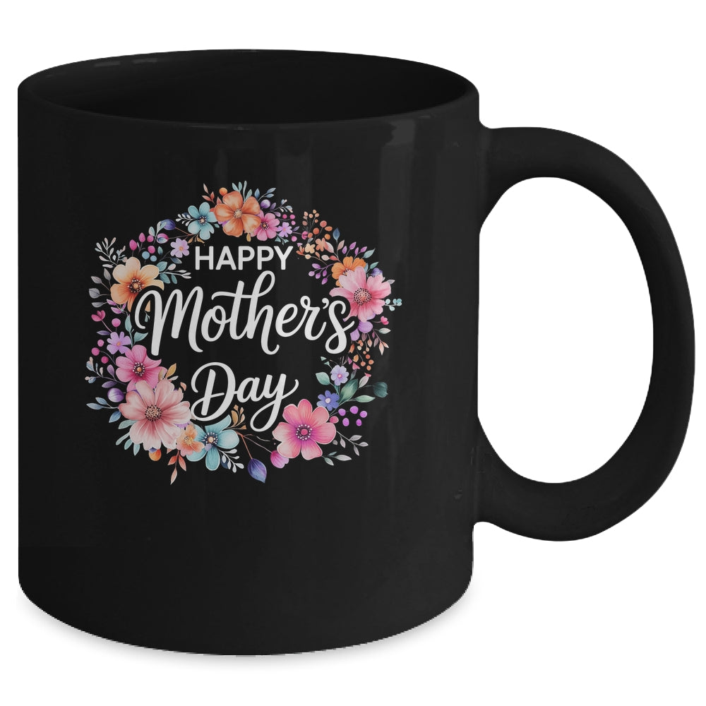 Funny Happy Mothers Day Cute Floral Flower Mom Grandma Women Mug | siriusteestore