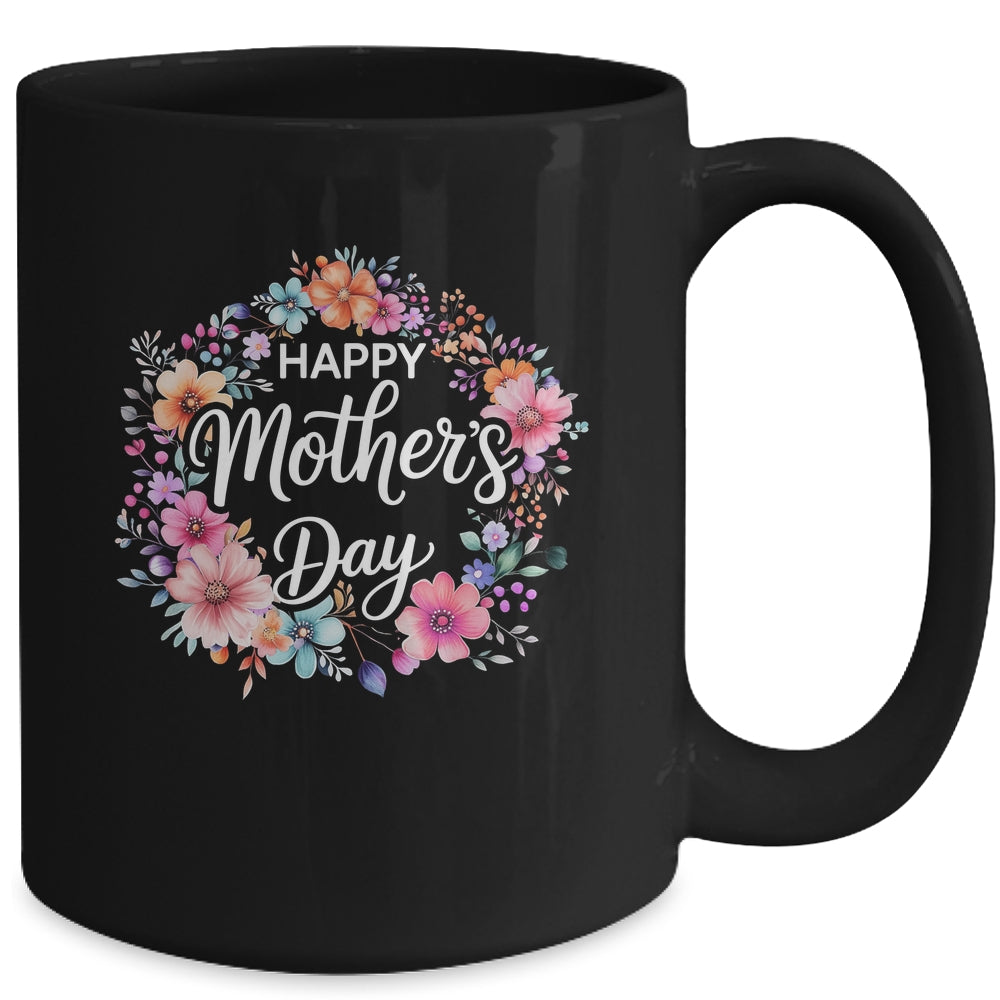 Funny Happy Mothers Day Cute Floral Flower Mom Grandma Women Mug | siriusteestore