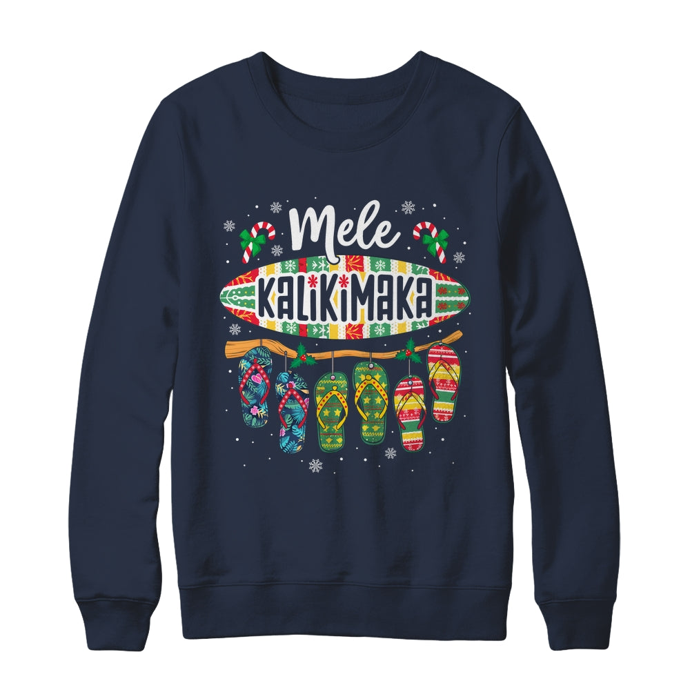 Funny Hawaiian Christmas Mele Kalikimaka Surf Board Shirt & Sweatshirt | siriusteestore
