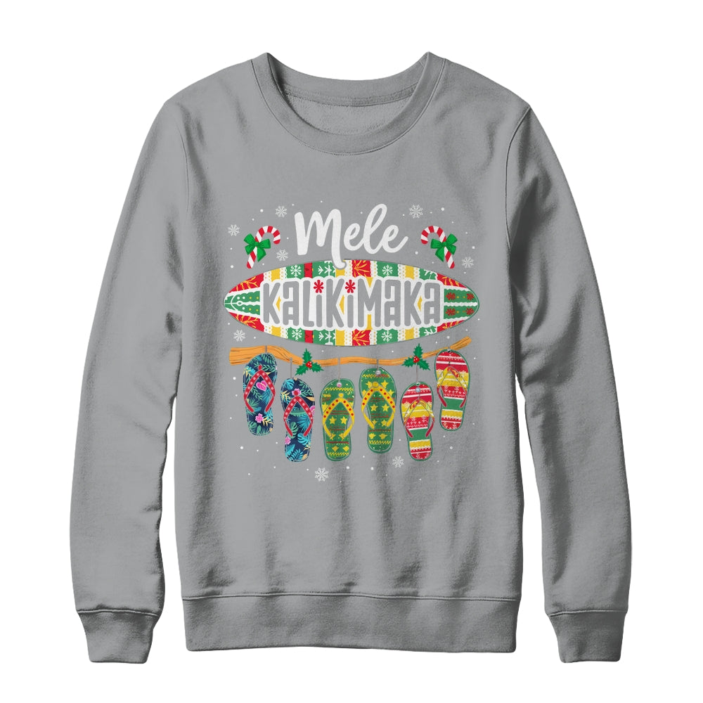 Funny Hawaiian Christmas Mele Kalikimaka Surf Board Shirt & Sweatshirt | siriusteestore