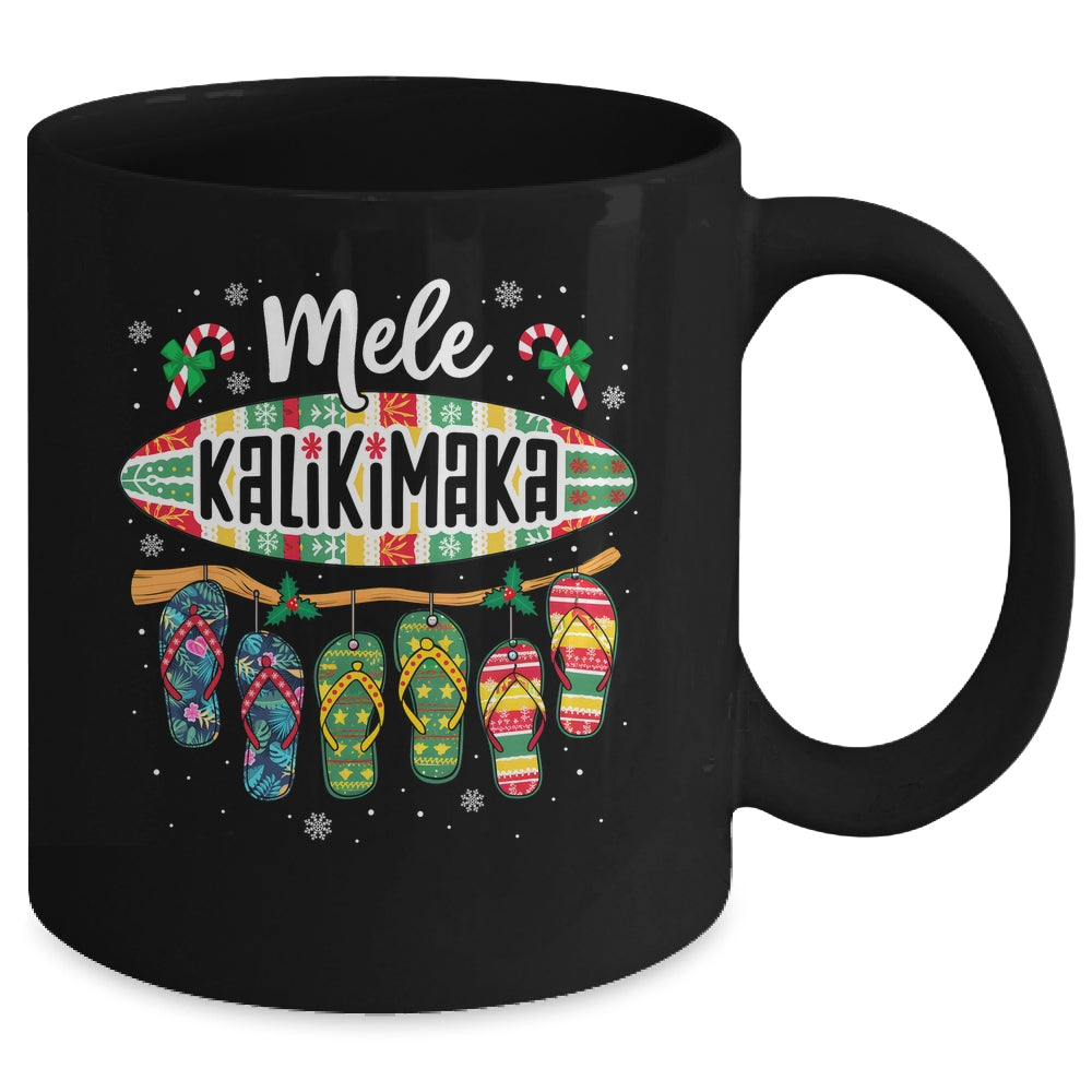 Funny Hawaiian Christmas Mele Kalikimaka Surf Board Mug | siriusteestore
