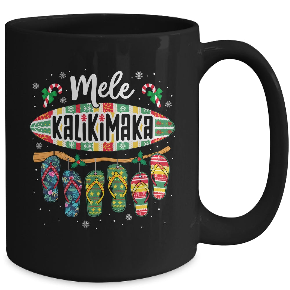 Funny Hawaiian Christmas Mele Kalikimaka Surf Board Mug | siriusteestore