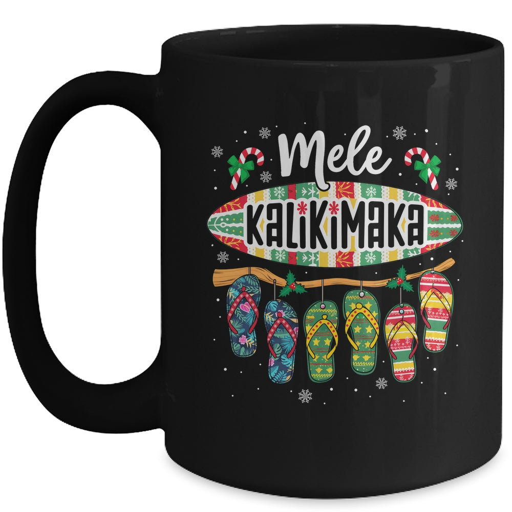 Funny Hawaiian Christmas Mele Kalikimaka Surf Board Mug | siriusteestore