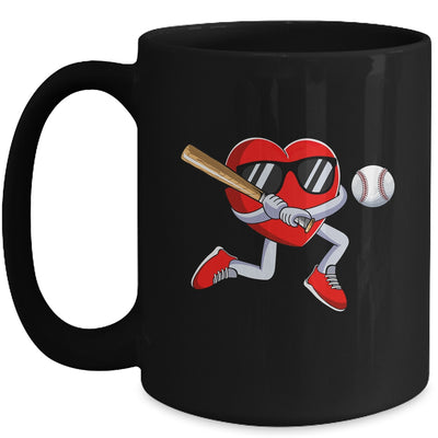 Funny Heart Playing Baseball Valentines Day Mens Boys Kids Mug | siriusteestore