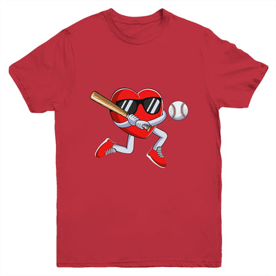 Funny Heart Playing Baseball Valentines Day Mens Boys Kids Youth Shirt | siriusteestore