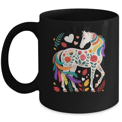 Funny Horses Lover Floral Horse Western Cowgirl Girls Women Mug | siriusteestore