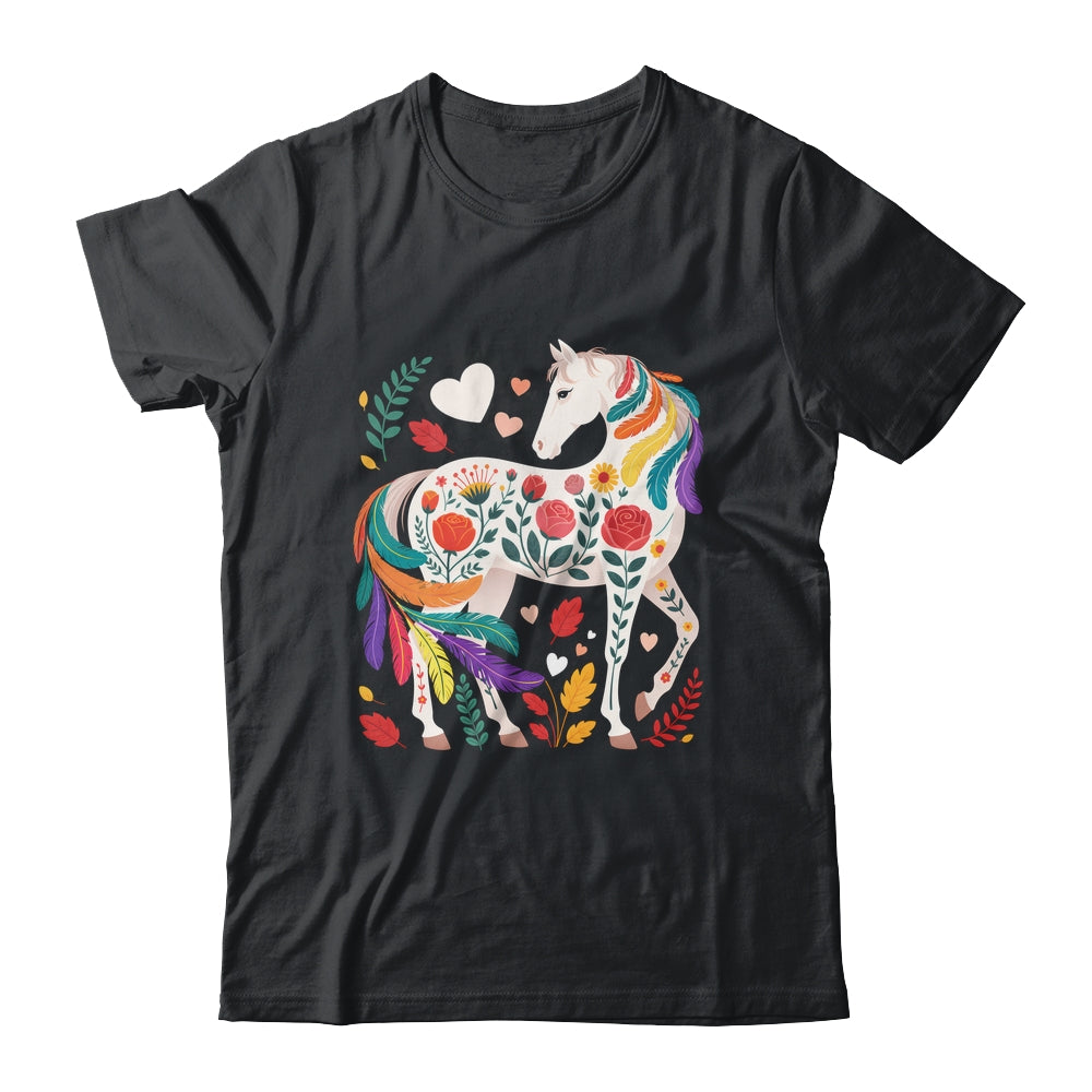 Funny Horses Lover Floral Horse Western Cowgirl Girls Women Shirt & Tank Top | siriusteestore